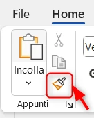 Tasto copia formato non attivo
